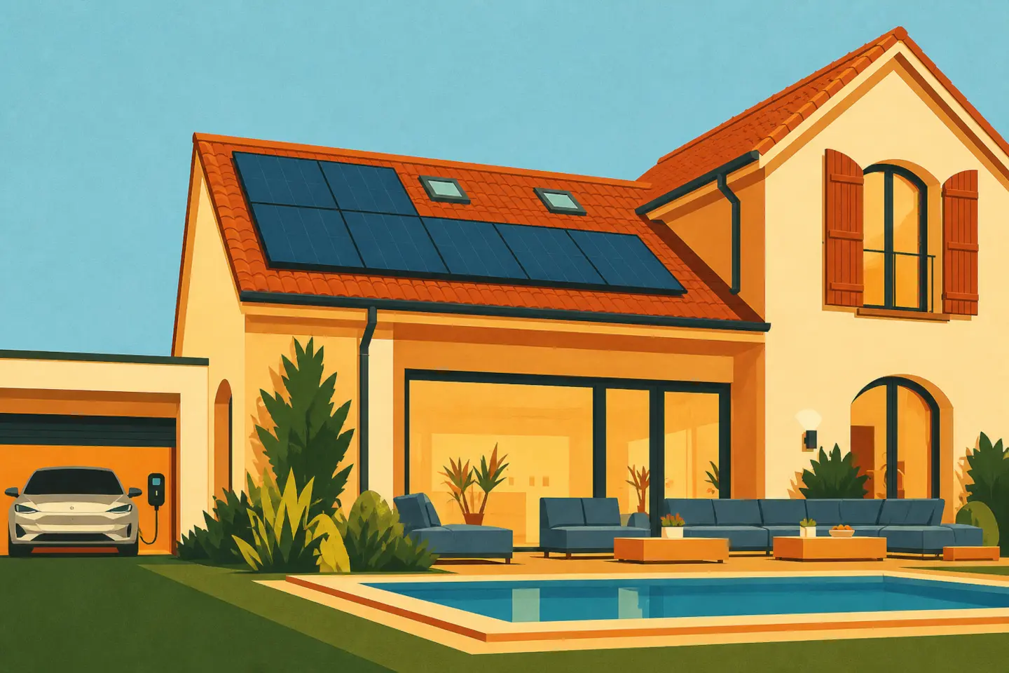Haus mit smarten Energielösungen